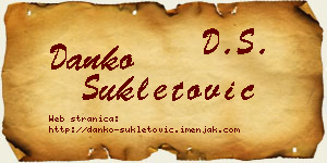 Danko Šukletović vizit kartica
